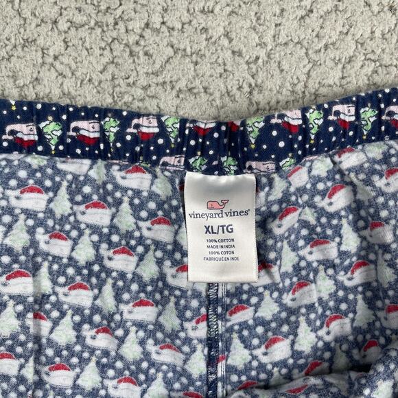 Vineyard Vines Santa Whale Mens Christmas Holiday Cotton Pajama Bottoms Pants XL - Picture 3 of 6